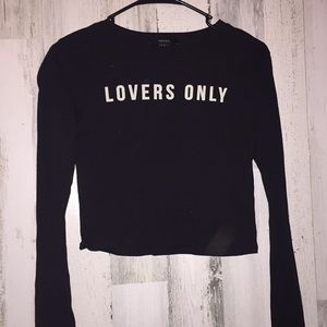 Forever 21 Black long sleeve Crop top